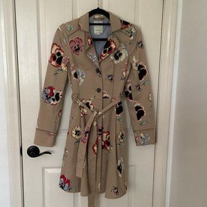 Floral Women's Lightweight Long Coat Size 4
